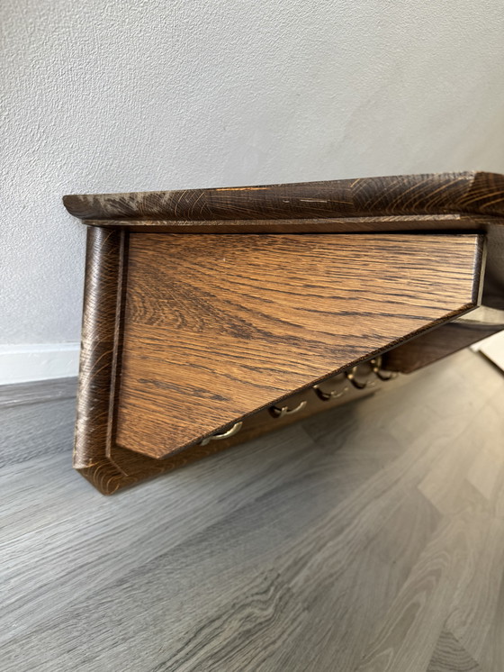 Image 1 of Appendiabiti vintage in legno massello di metà secolo, 97 cm / 5 grucce