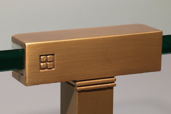 Image 1 of Table de salon en verre et laiton par Peter Ghyczy Modèle T54 1970