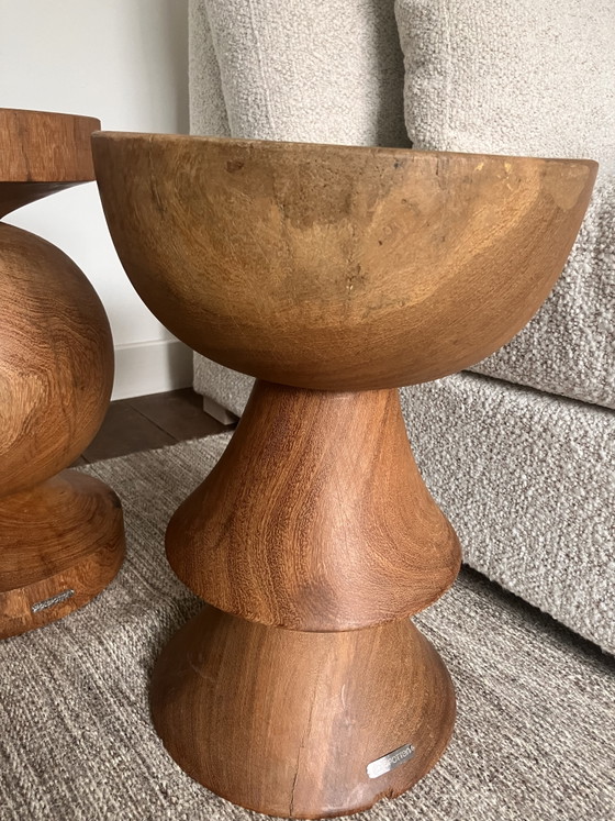 Pols Potten short skirt Stool / side table wood (photo 2 of 6)