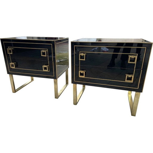 Pair of small vintage Nardo Italian chest of drawers 1975s