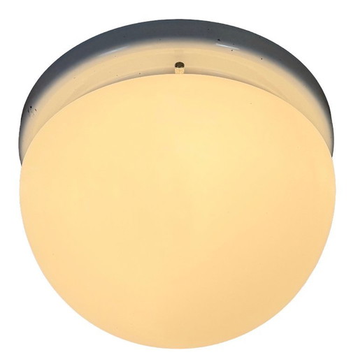 Lampada da soffitto o da parete vintage con vetro opalino, anni '80