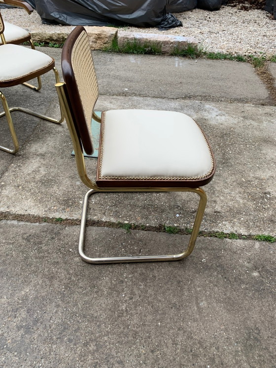 Marcel Breuer Cesca chairs Italy 1970 – Dining chairs, Wood, Chrome, Bauhaus (photo 2 of 10)