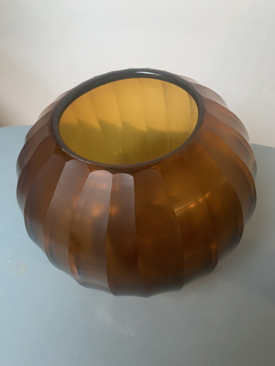 Image 1 of Der bernsteinfarbene Art-déco-Stil von Moser wurde von Joseph Hoffmann handgefertigt