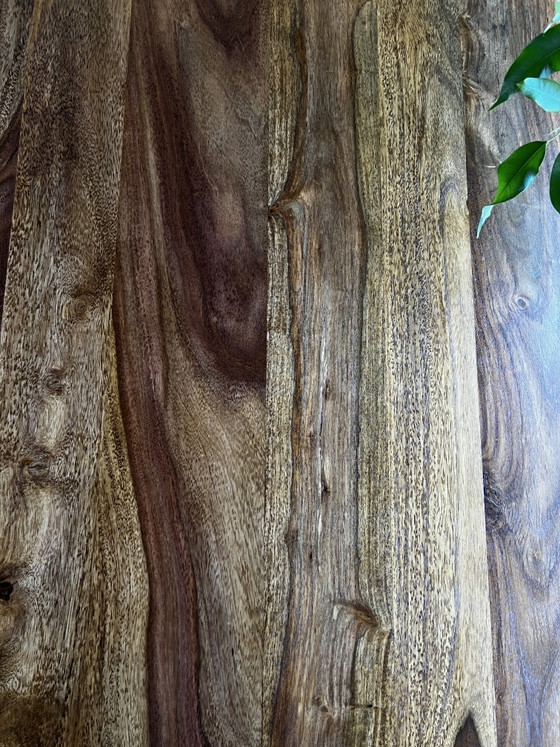 Image 1 of Solid walnut designer table | Strong grain | Freshly oiled