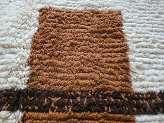 Image 1 of Handgeweven Marokkaans Berber wollen tapijt 3x2m | Abstract Beni Ourain tapijt