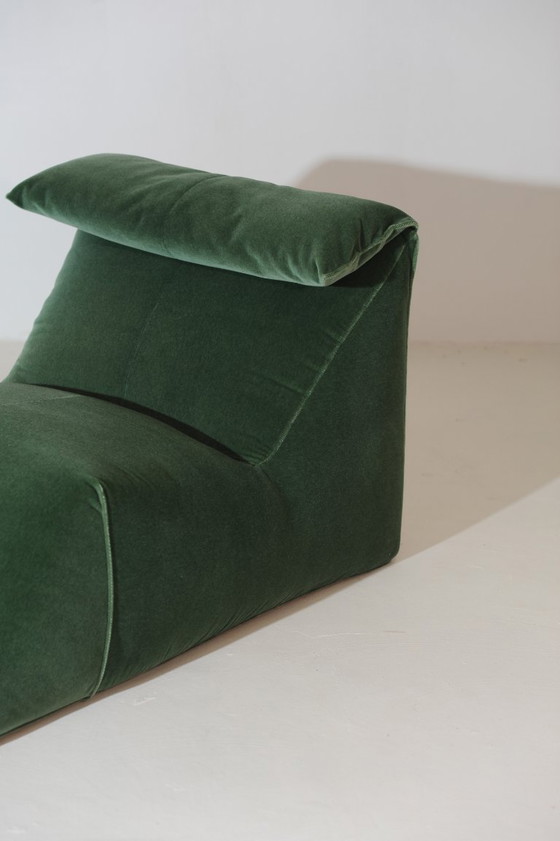 Image 1 of Mario Bellini for C&B Italia 'Le Bambole' Chaise Lounge in Eden Green Velvet Mohair