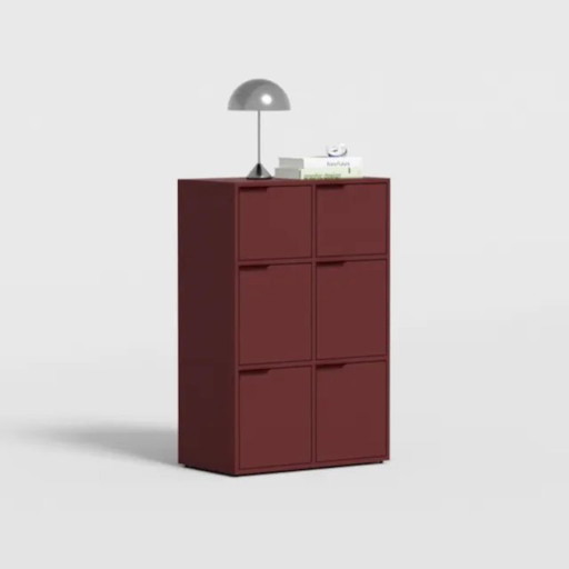 Tylko dressoir in bordeauxrood met deuren en lades