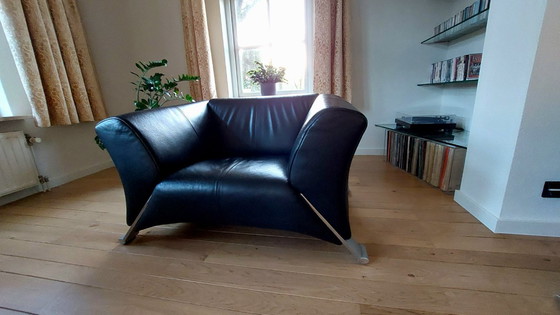 Image 1 of Fauteuil Rolf Benz SE 322, zwart leder