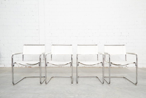 Set di 4 poltrone Modello S34 di Mart Stam per Thonet – eetkamerstoelen, Leather
