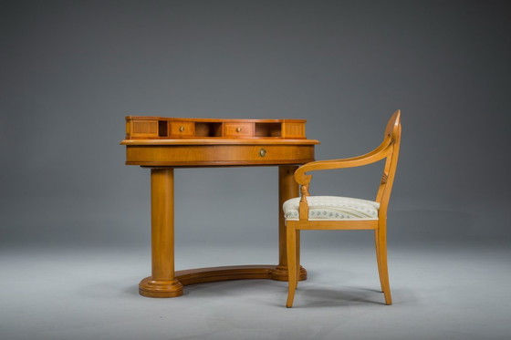 Image 1 of Biedermeier Frisiertisch und Sessel aus Wolkenstein, Italien, 2er-Set