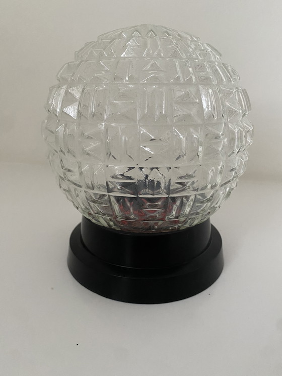 Image 1 of Lampada da soffitto vintage massiccia - lampada da parete nera anni '70