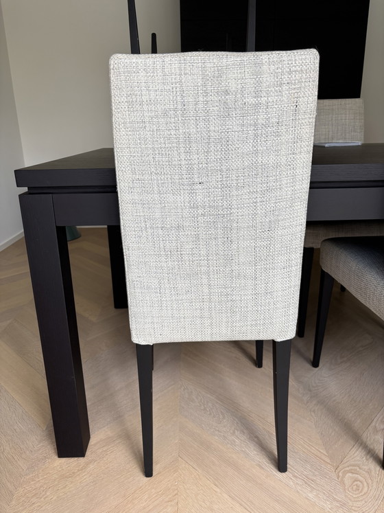 Image 1 of Meridiani dining table + 6 chairs – black oak – Italian design