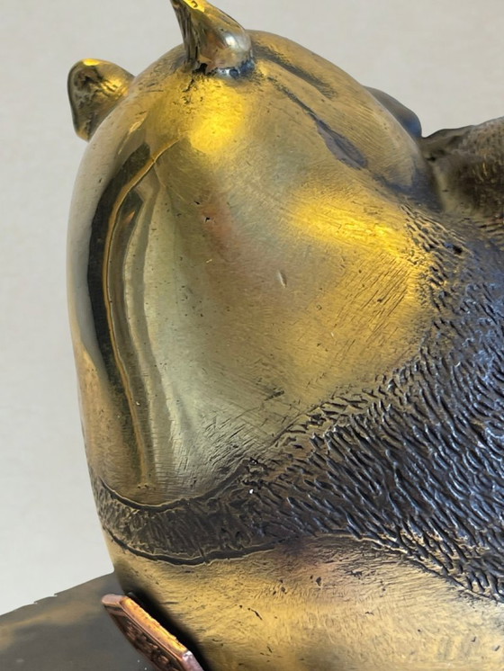 Image 1 of Art Deco bronze panda sculpture – signed Milo – marble base