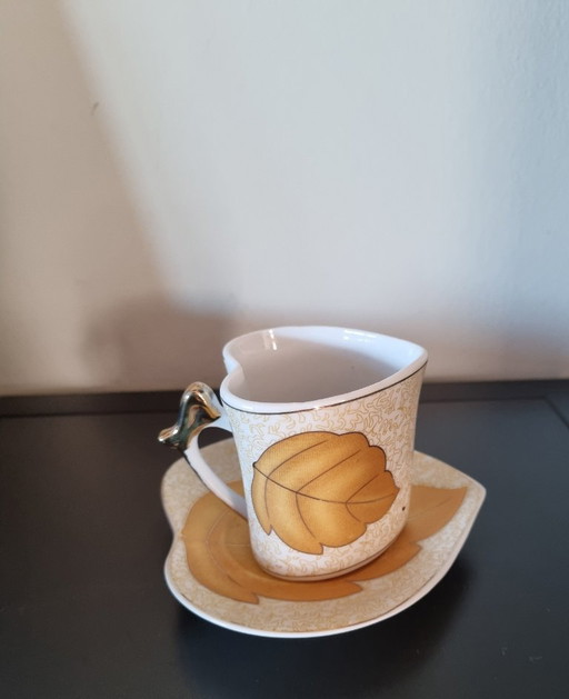 Belles tasses et soucoupes en céramique/porcelaine Bay (5 pièces)