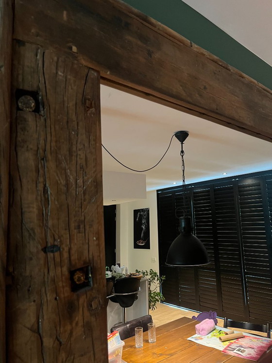 Prachtige Eikenhouten Spiegel – Glass, Wood (photo 4 of 5)