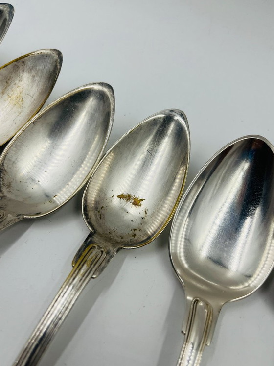 Lot of 6 Silver-Plated Soup Spoons Wiskemann – Cutlery Sets, Metal (photo 7 of 15)