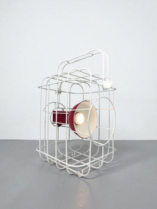 IKEA PS 2017 Matali Crasset Nomade cage table lamp floor lamp white red
