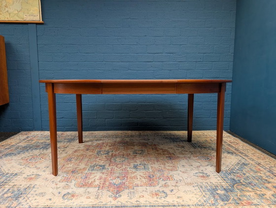 Image 1 of Vintage round dining table, produced by Dyrlund, 1970s