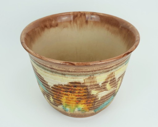 seltener großer Art Déco PFLANZTOPF Blumentopf 1930er Jahre Keramik Dumler Breiden Tropfglasur Modell 130/26