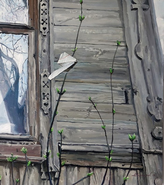 Original Oil Painting Contemporary Art Symbolism Window – Paintings & Drawings, Canvas (photo 7 of 7)
