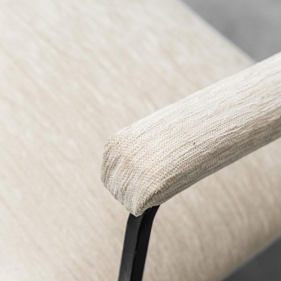 Image 1 of  SALOTTINO VINTAGE CON DIVANETTO E POLTRONE IN METALLO E TESSUTO ANNI ’70 MODERNARIATO