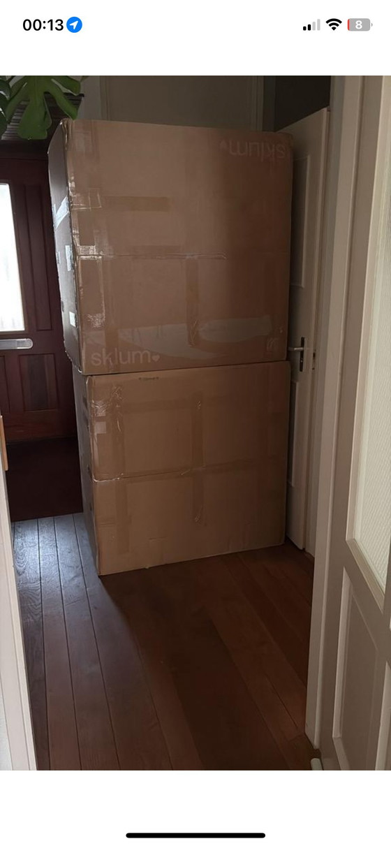 Image 1 of Canapé modulable Sklum 2 pièces en tissu bouclé – neuf dans sa boîte