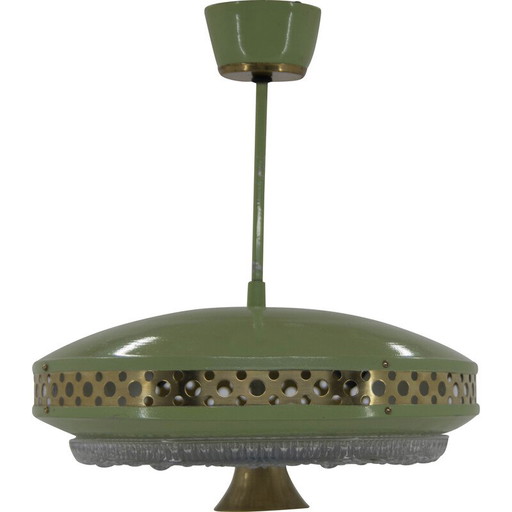 Lampe suspendue vintage en métal par Ludib Bratislava, 1960