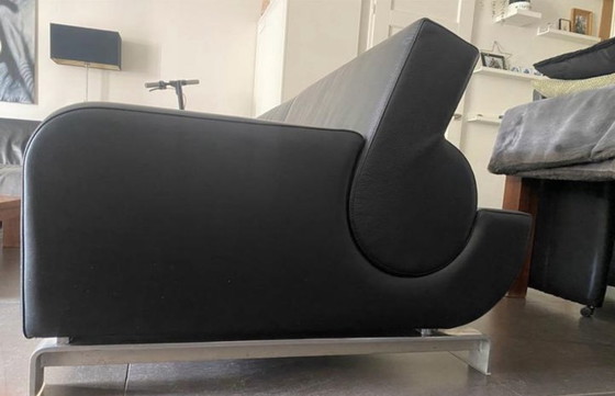 Image 1 of Leolux 2.5 et 3 places le plus cher en cuir noir