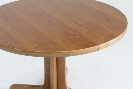 Image 1 of Vintage Danish round extendable dining table 1960s