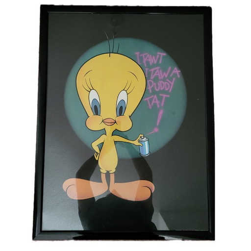 Lámina pop art de Piolín enmarcada | Arte mural de dibujos animados de Looney Tunes | 1000 Ediciones España