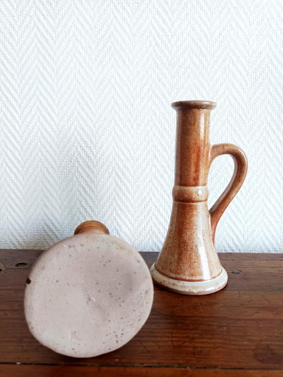 Image 1 of Paire de Bougeoirs en Grès Vintage