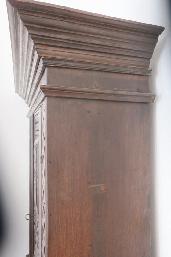 Image 1 of Antique Carved Oak Farmhouse Wardrobe, 1780