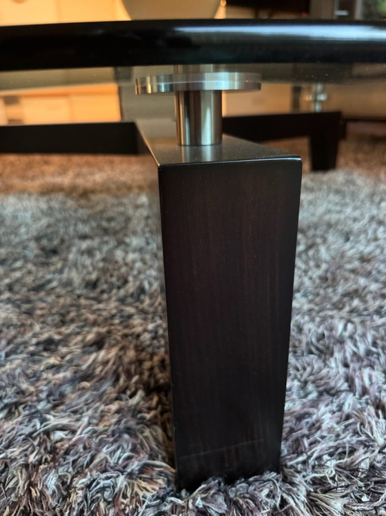 Salontafel design 158,2 cm glas, Metaal, Zwart (foto 3 van 6)