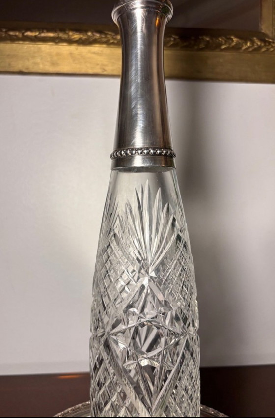 Image 1 of carafe Baccarat col en argent