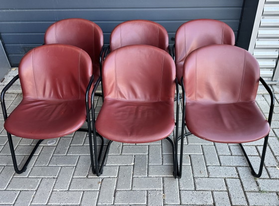 6x Gastone Rinaldi Design Sedie da pranzo – Gaston Rinaldi, Leather, Metal (photo 13 of 15)