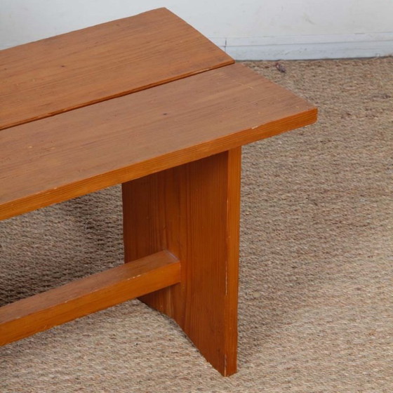 Image 1 of Vintage grenen bank, werk uit de 20e eeuw