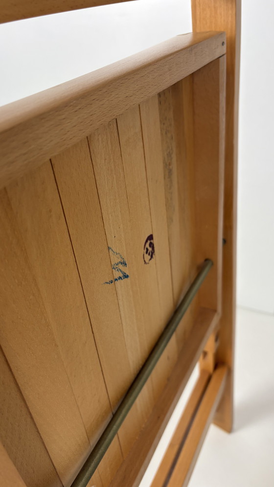 Image 1 of Vintage Japandi bistro folding chair wood 70s slatted seat