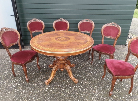 Image 1 of Barok eetkamer met 6 stoelen