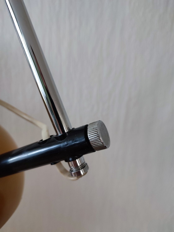 Herda Space Age Eyeball booglamp wandlamp mosterdgeel okergeel '70 – Wandlampen, Metal, Chrome (photo 14 of 15)