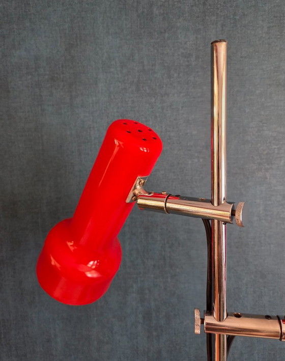 Vintage Floor Lamp - Gepo 300 | 2 Spotlights | Red - 1970s – Floor lights, Metal (photo 12 of 16)