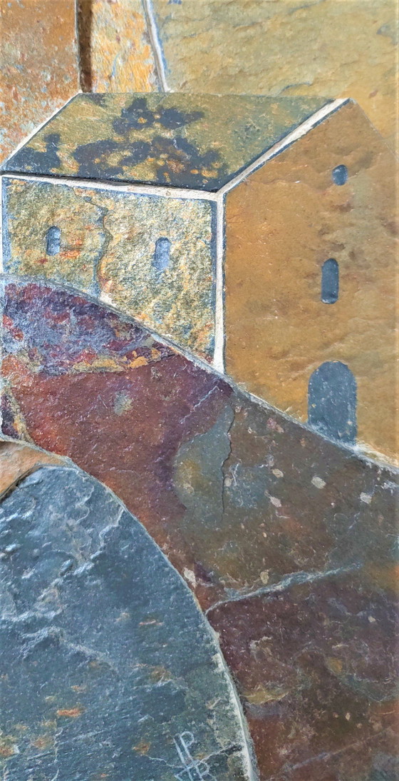 Image 1 of Carved Stone Sculptural Painting