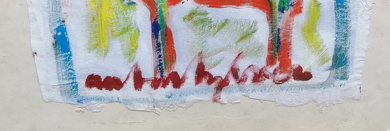 Image 1 of Anton Heyboer "Tier" Olio su carta di cotone