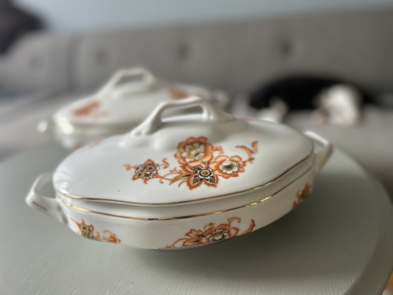 Vintage A. Jungerhans Rotterdam 5-Delige Serveerset Met Bloemendecor – Servies, Porcelain (photo 2 of 8)