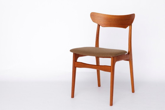 Image 1 of Set of 8 Schiønning & Elgaard Chairs – 1960s Danish Design for HS Møbler, Teak Dining Chairs, Green Upholstery, Restored