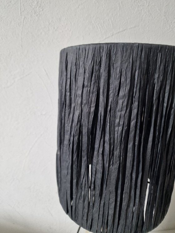 Image 1 of Stoneware lamp with black raffia lampshade