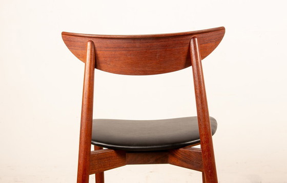 Image 1 of Pair of Danish teak and skai chairs, new, by Harry Ostergaard for Randers Møbelfabrik, 1960.