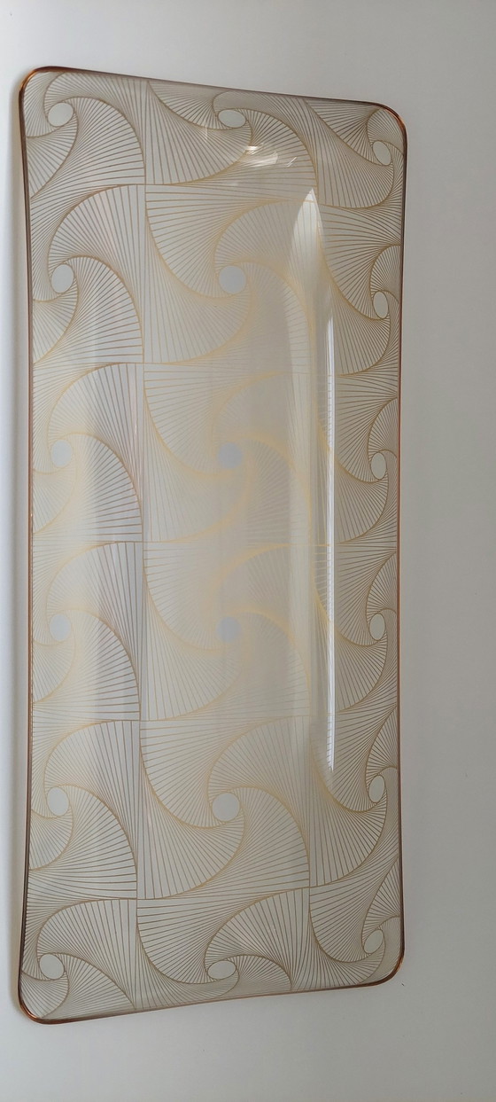 Image 1 of Piatto da torta vintage di MF Crystal & Art Glass, azienda danese.