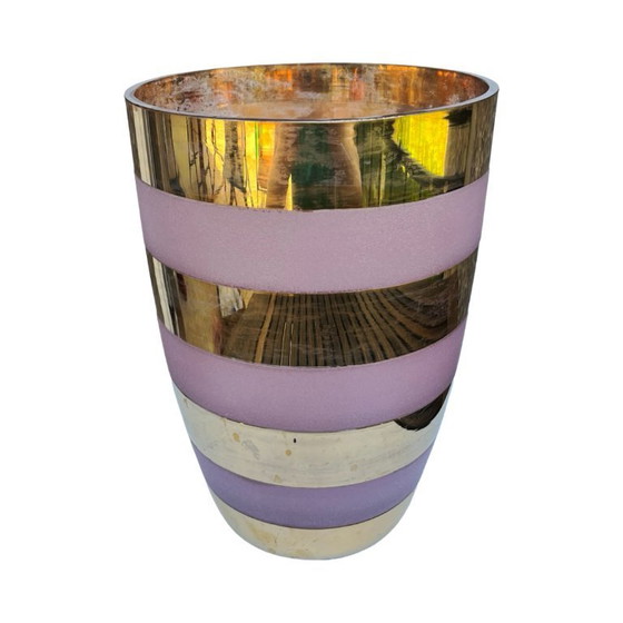 Image 1 of Grande vaso dorato, Repubblica Ceca, Cecoslovacchia, anni 1980.