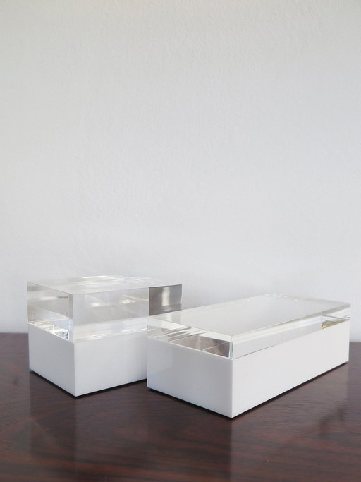 Acrylic glass boxes by Alessandro Albrizzi, 1990s, set of 2