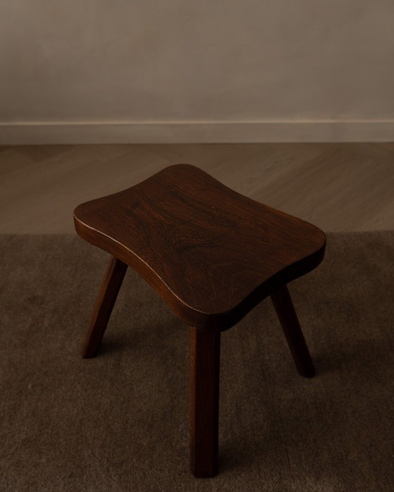 Image 1 of Sgabello vintage in legno dalla forma organica